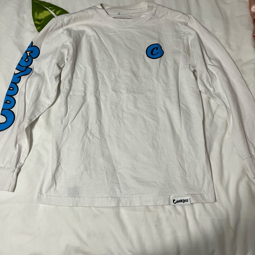 Cookies White Long Sleeve with Blue Graphics